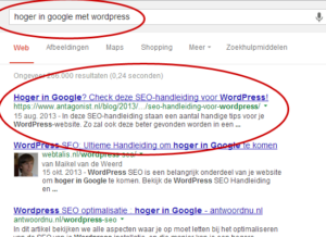 hoger in de zoekresultaten google